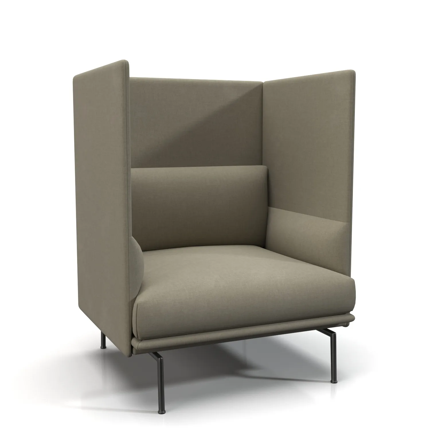 Outline Highback One Seater PBR 3D Model_01